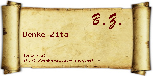 Benke Zita névjegykártya